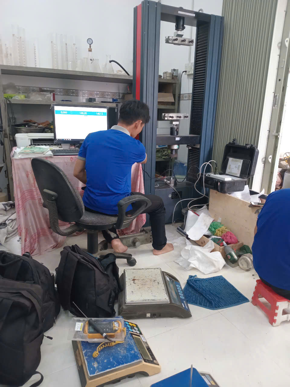 Hiệu chuẩn máy kéo đa ngăng ( kéo vải địa kỹ thuật )